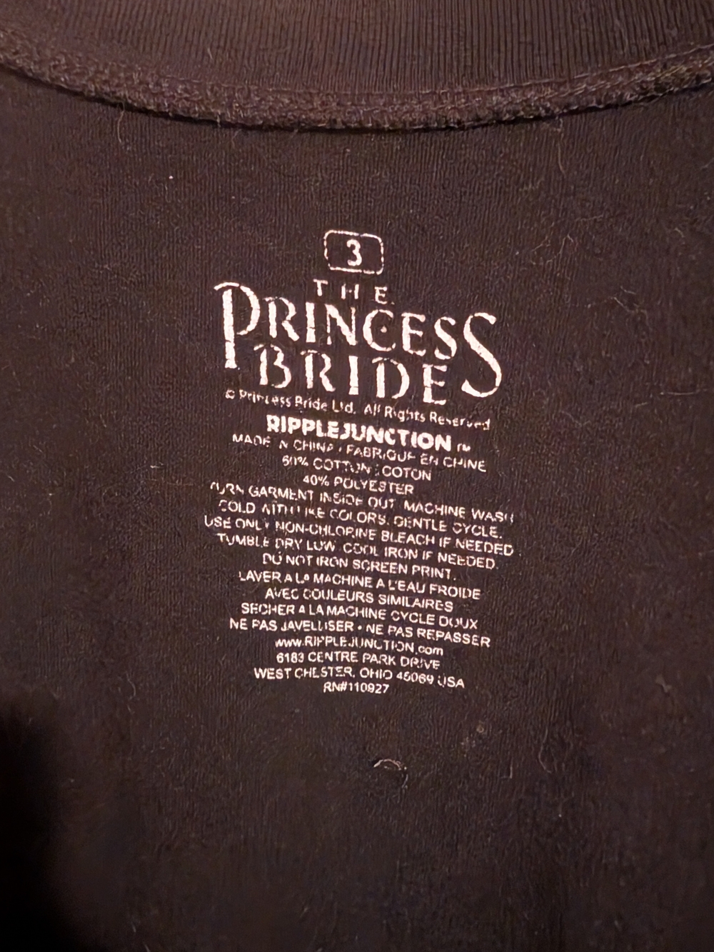 torrid Black The Princess Bride Graphic Tee with Pink and Gold Print - Picture 2 of 5